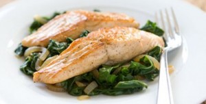 Salmon with Swiss Chard