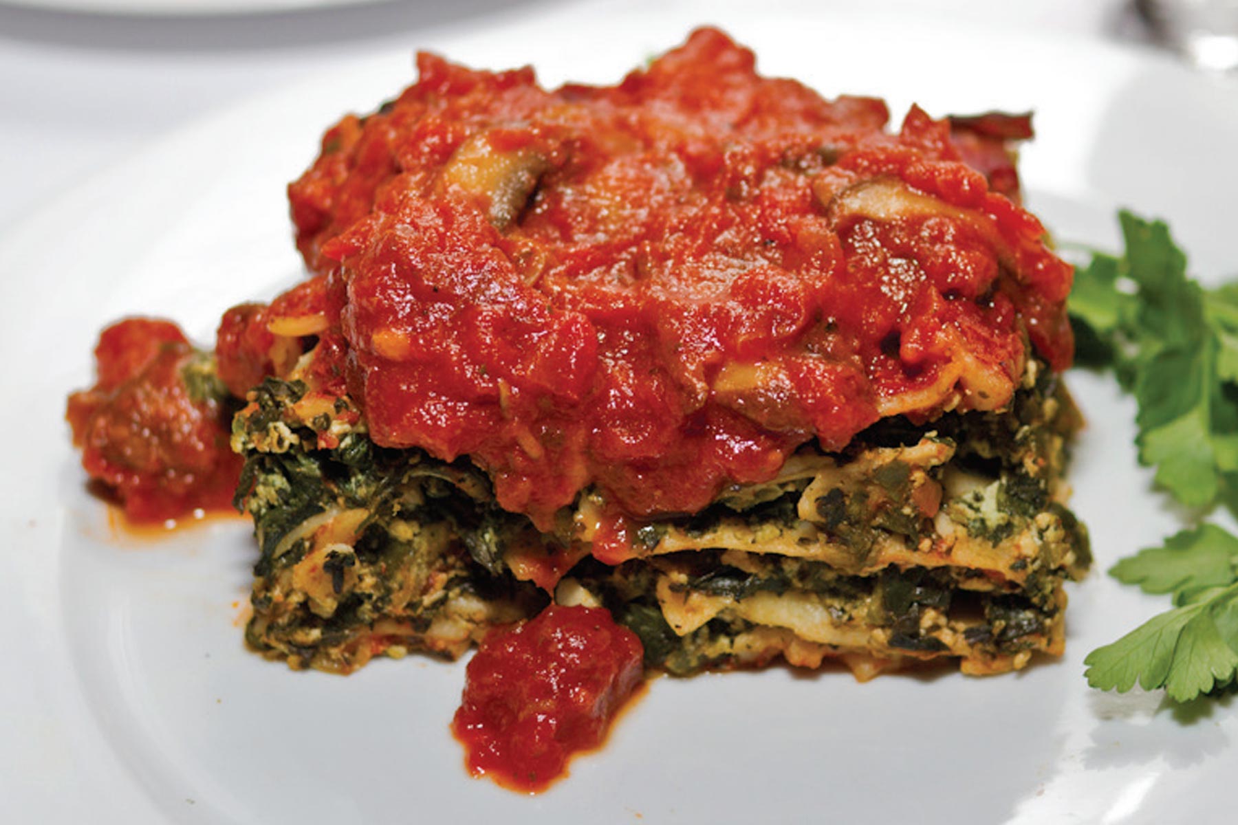 This Spinach and Mushroom Lasagna recipe is Ornish Lifestyle Medicine™ Approved and posted by Sentara Healthcare in Hampton Roads